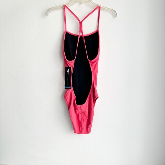 Speedo Performnce NWT Pink Low Back One Piece Swimsuit 14 - Picture 6 of 9